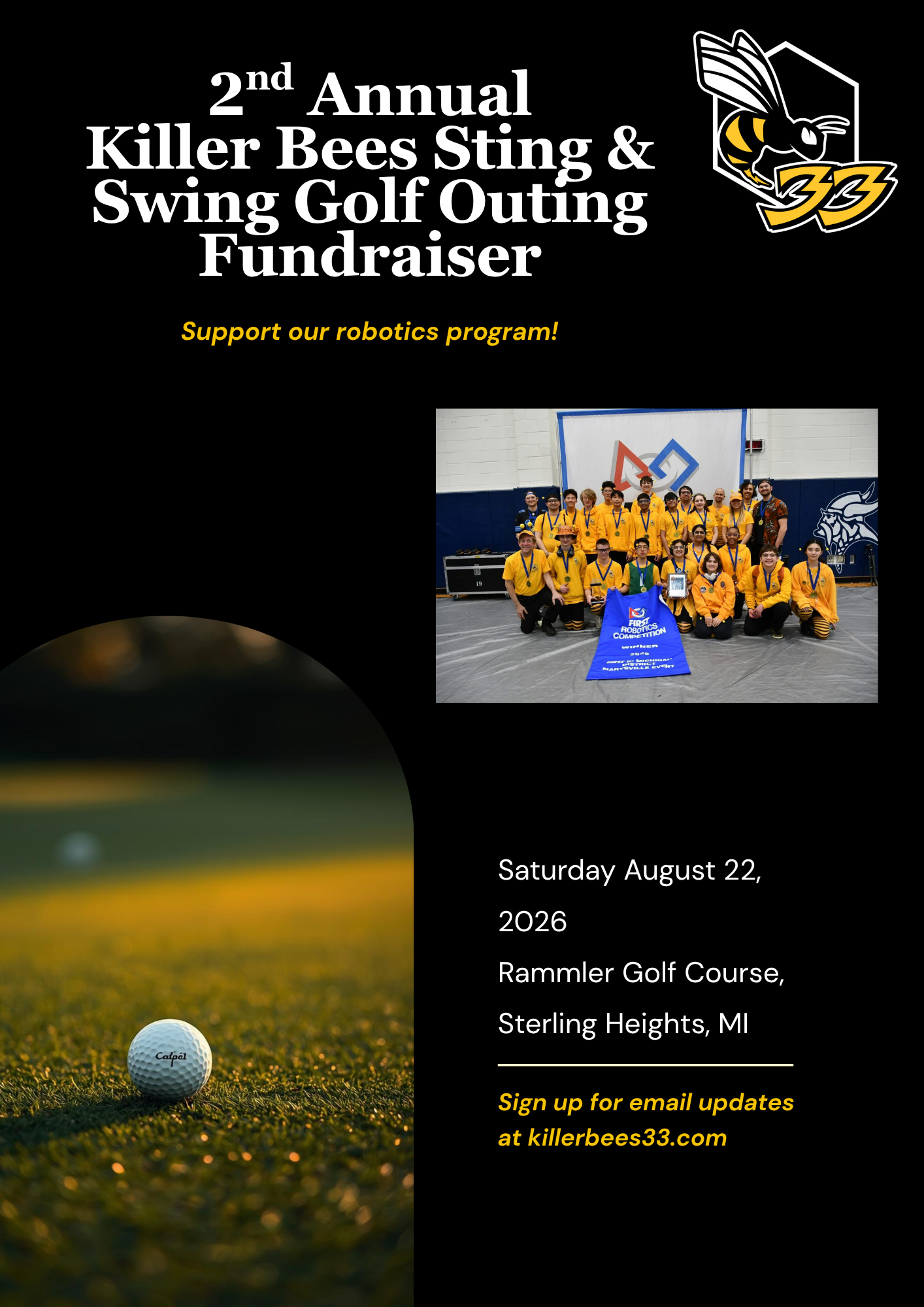 2nd Annual Killer Bees Sting & Swing Golf Outing Fundraiser